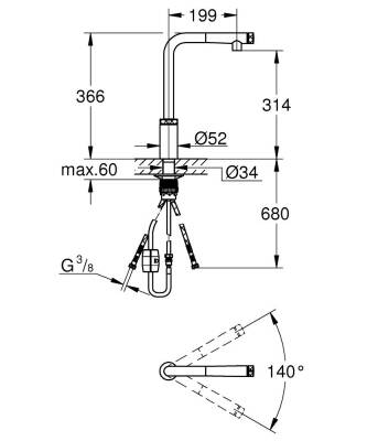 Grohe Minta Smartcontrol Eviye Bataryası - 31613000 - 2