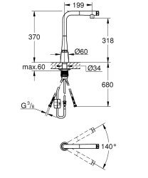 Grohe Zedra Smartcontrol Eviye Bataryası - 31593002 - 2