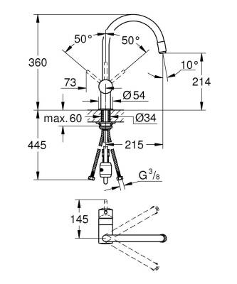 Grohe Minta Tek Kumandalı Eviye Bataryası - 3291800E - 2