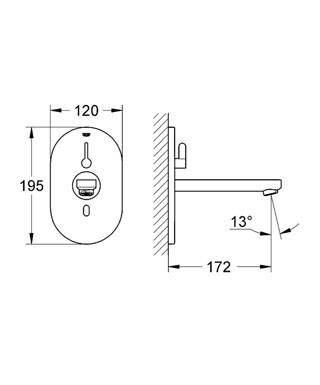 Grohe Eurosmart Cosmopolitan E Fotoselli Lavabo Bataryası, Çift Su GirişliAyarlanabilir Sıcaklık Sınırlayıcısı - 36315000 - 2