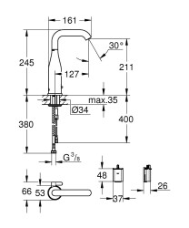 Grohe Essence E Fotoselli Lavabo Bataryası, 1/2