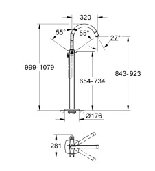 Grohe Grandera Yerden Küvet Bataryası - 23318000 - 2