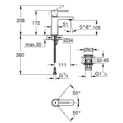 Grohe Grohe Plus Tek Kumandalı Lavabo Bataryası S-Boyut - 33163003 - 2