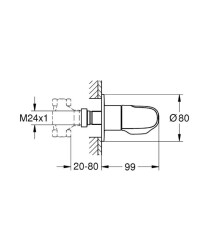 Grohe Grohtherm 1000 New Ankastre Stop Valf - 19981000 - 2