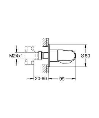 Grohe Grohtherm 1000 New Ankastre Stop Valf - 19981000 - 2