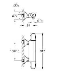 Grohe Grohtherm 1000 NewTermostatik Duş Bataryası - 34143003 - 2