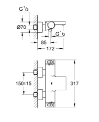 Grohe Grohtherm 2000 Termostatik Banyo Bataryası - 34174001 - 2