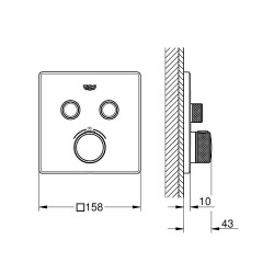 Grohe Grohtherm Smartcontrol Çift Valfli Akış Kontrollü, Ankastre Termostatik Duş Bataryası - 29124AL0 - 2