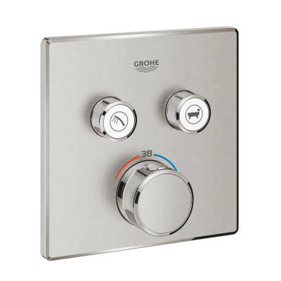 Grohe Grohtherm Smartcontrol Çift Valfli Akış Kontrollü, Ankastre Termostatik Duş Bataryası - 29124DC0 - 1