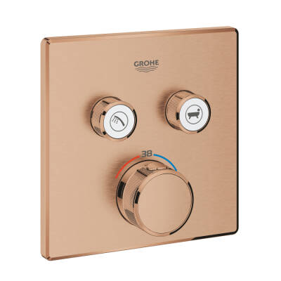 Grohe Grohtherm Smartcontrol Çift Valfli Akış Kontrollü, Ankastre Termostatik Duş Bataryası - 29124DL0 - 1