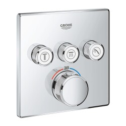 Grohe Grohtherm Smartcontrol Üç Valfli Akış Kontrollü, Ankastre Termostatik Duş Bataryası - 29126000 