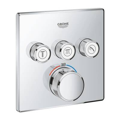 Grohe Grohtherm Smartcontrol Üç Valfli Akış Kontrollü, Ankastre Termostatik Duş Bataryası - 29126000 - 1