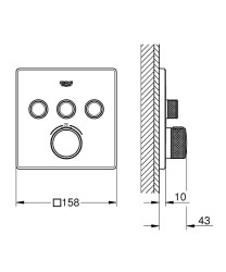 Grohe Grohtherm Smartcontrol Üç Valfli Akış Kontrollü, Ankastre Termostatik Duş Bataryası - 29126000 - 2