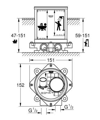 Grohe İç Montaj Gövdesi ½