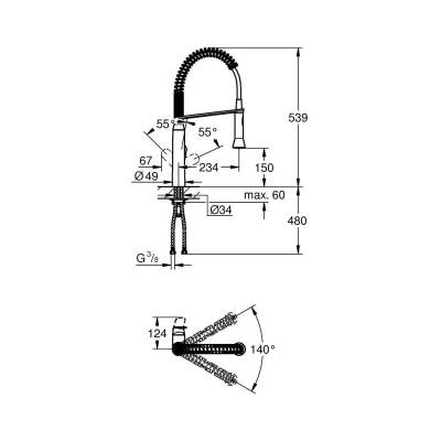 Grohe K7 Tek Kumandalı Eviye Bataryası - 31379DC0 - 2