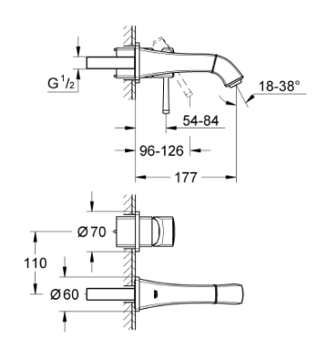 Grohe Grandera 2 Delikli Lavabo BataryasıS-Boyut - 19929LG0 - 2