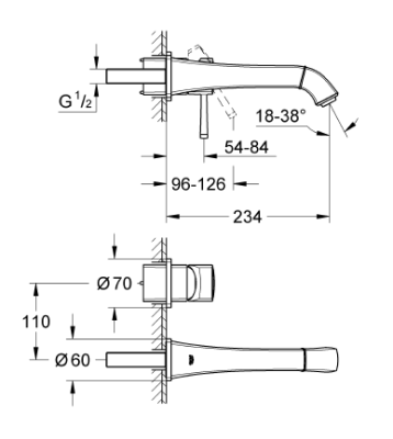 Grohe Grandera İki Delikli Lavabo BataryasıM-Boyut - 19930LG0 - 2