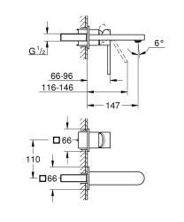 Grohe Grohe Plus İki Delikli Lavabo BataryasıM-Boyut - 29303003 - 2