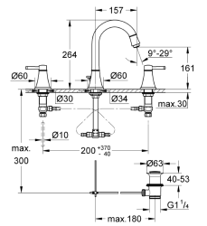 Grohe Grandera 3 Delikli Lavabo Bataryası 1/2