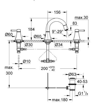 Grohe Grandera 3 Delikli Lavabo Bataryası 1/2