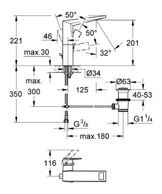 Grohe Allure Brilliant Tek Kumandalı Lavabo Bataryası 1/2