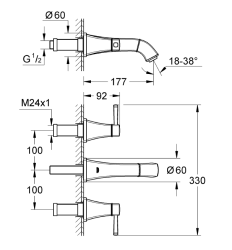 Grohe Grandera 3 Delikli Lavabo Bataryası 1/2