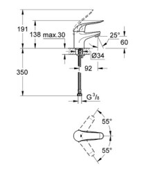 Grohe Euroeco Special Tek Kumandalı Lavabo Bataryası - 32762000 - 2