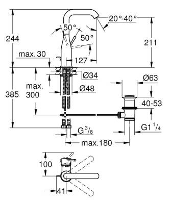 Grohe Essence Tek Kumandalı Lavabo Bataryası 1/2