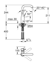 Grohe Essence Tek Kumandalı Lavabo Bataryası 1/2