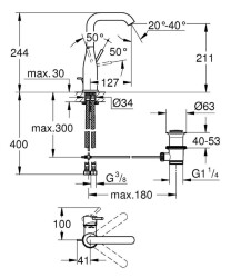 Grohe Essence Tek Kumandalı Lavabo Bataryası 1/2