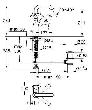 Grohe Essence Tek Kumandalı Lavabo Bataryası 1/2