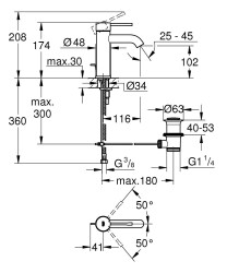 Grohe Essence Tek Kumandalı Lavabo Bataryası S-Boyut - 23589DL1 - 2