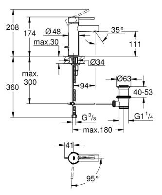 Grohe Essence Tek Kumandalı Lavabo Bataryası S-Boyut - 23379001 - 2