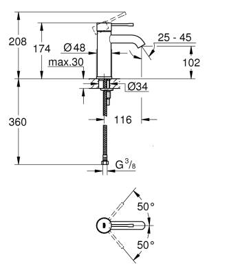 Grohe Essence Tek Kumandalı Lavabo Bataryası S-Boyut - 23590001 - 2