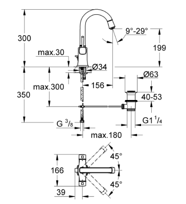 Grohe Grandera Tek Delikli Lavabo Bataryası 1/2