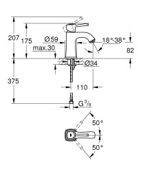 Grohe Grandera Tek Kumandalı Lavabo Bataryası M-Boyut - 23310000 - 2