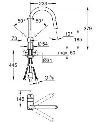 Grohe Minta Tek Kumandalı Eviye Bataryası - 32321002 - 2