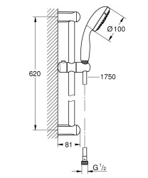 Grohe Tempesta 100 Sürgülü Duş Seti 4 Akışlı - 27645001 - 2