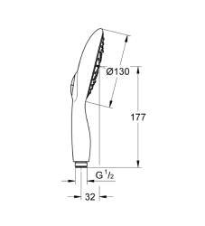 Grohe Power&Soul Cosmopolitan El Duşu 4 Akışlı 130mm - 27673000 - 2