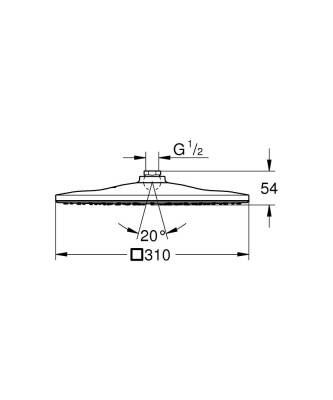 Grohe Rainshower Mono 310 Cube Tepe Duşu 1 Akışlı - 26568000 - 2