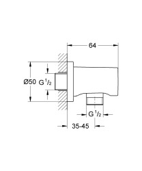 Grohe Rainshower Askılı Duş Çıkış Dirseği - 27057A00 - 2