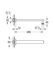 Grohe Rainshower Duş Başlığı Kolu 286 Mm - 27709000 - 2