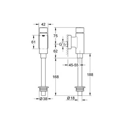 Grohe Rondo Pisuar İçin Yıkama Valfi - 37342000 - 2