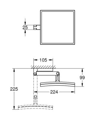 Grohe Selection Cube Makyaj Aynası - 40808000 - 2