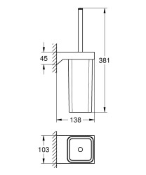 Grohe Selection Cube Tuvalet Fırçası Seti - 40857000 - 2