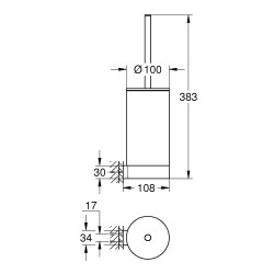 Grohe Selection Tuvalet Fırçası Seti - 41076AL0 - 2