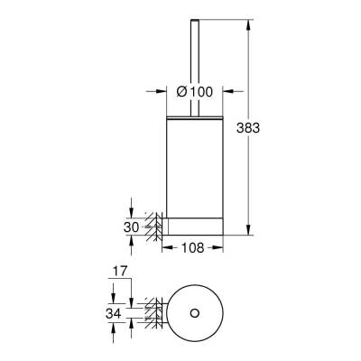 Grohe Selection Tuvalet Fırçası Seti - 41076AL0 - 2