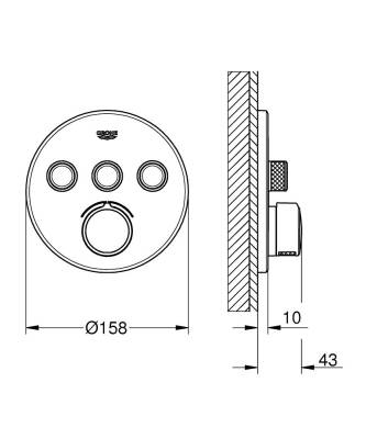 Grohe Smartcontrol 3 Valfli Akış Kontrollü Ankastre Duş Bataryası - 29146000 - 2