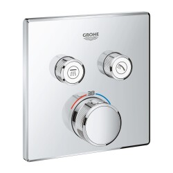 Grohe Grohtherm Smartcontrol Çift Valfli Akış Kontrollü, Ankastre Termostatik Duş Bataryası - 29124000 