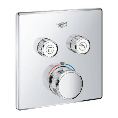 Grohe Grohtherm Smartcontrol Çift Valfli Akış Kontrollü, Ankastre Termostatik Duş Bataryası - 29124000 - 1